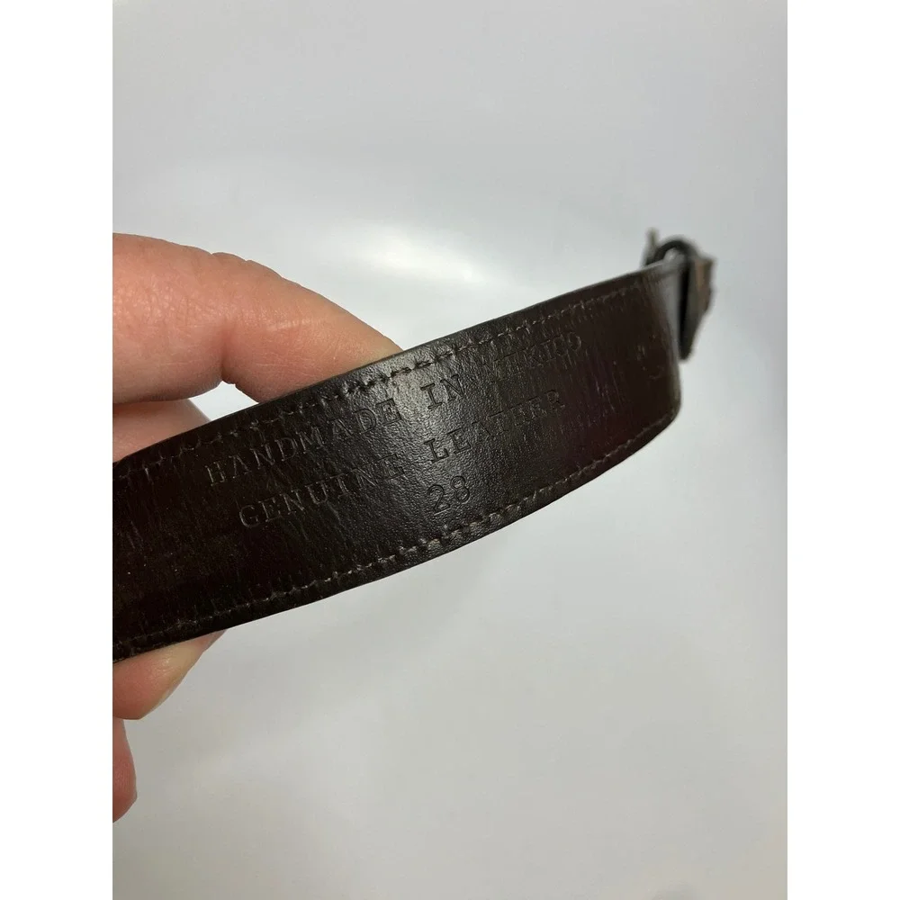 Cody James brown leather belt longhorn cow belt buckle size 28 western‎ cowboy